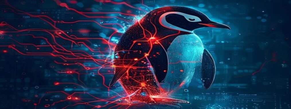 Abstract visualisation of a Linux root exploit compromising server infrastructure