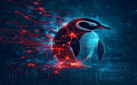 Abstract visualisation of a Linux root exploit compromising server infrastructure