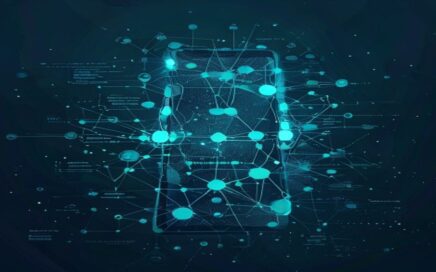 TrickMo Android malware concept showing mobile device with blockchain network security threat