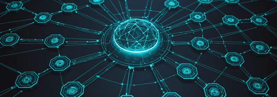Illustration representing the NetNut proxy network disruption showing disconnected devices and security shields