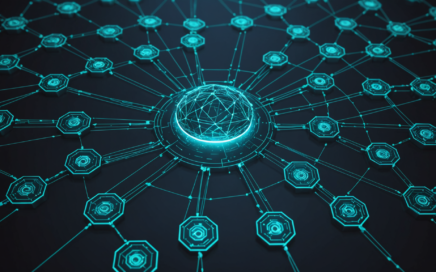 Illustration representing the NetNut proxy network disruption showing disconnected devices and security shields