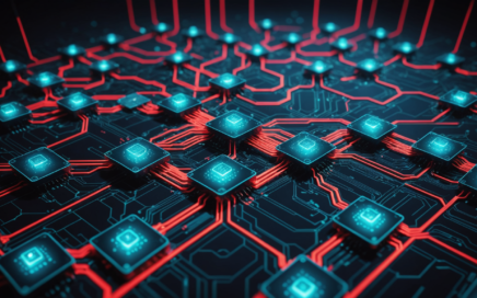 Abstract digital representation of CMS security vulnerabilities being exploited across a global network