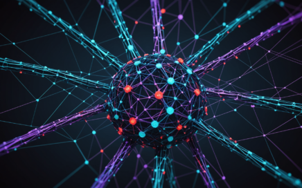 Abstract visualisation of AI-powered cyberattack targeting government network infrastructure