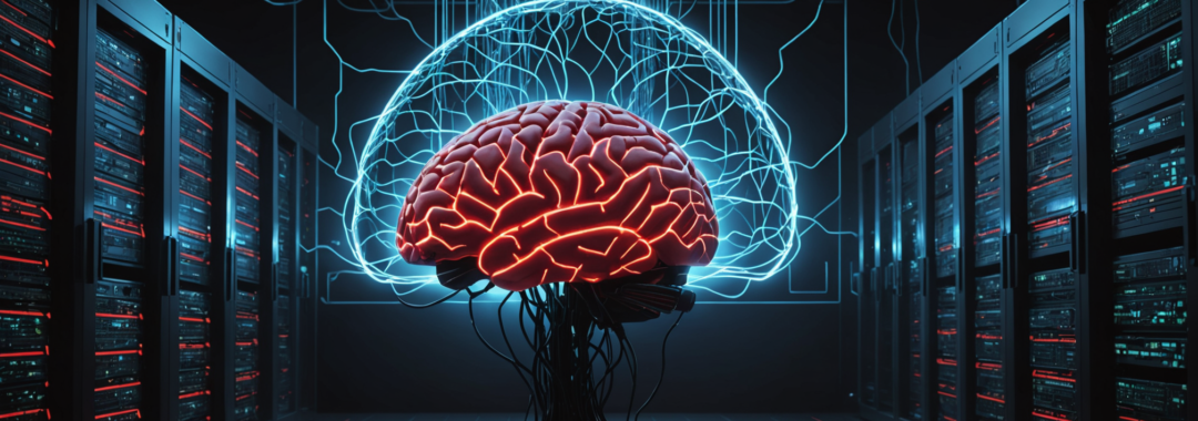 AI-powered cyberattacks concept showing artificial intelligence targeting vulnerable server infrastructure