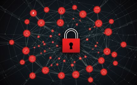 DeadLock ransomware blockchain infrastructure concept showing decentralised network nodes