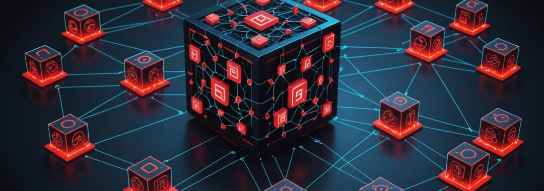 Illustration of ClickFix blockchain attacks showing compromised websites connected to blockchain smart contracts