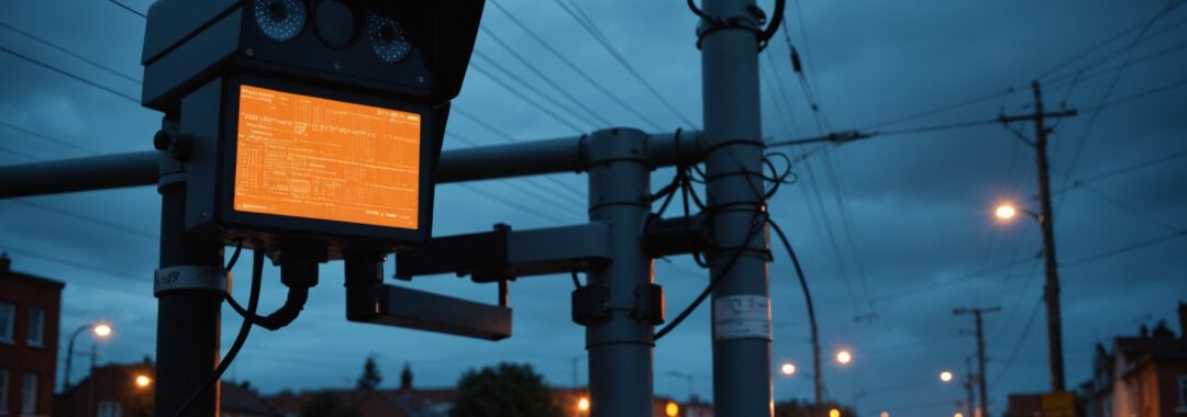 Surveillance camera mounted on pole representing Flock camera security breach vulnerability