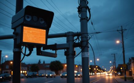 Surveillance camera mounted on pole representing Flock camera security breach vulnerability