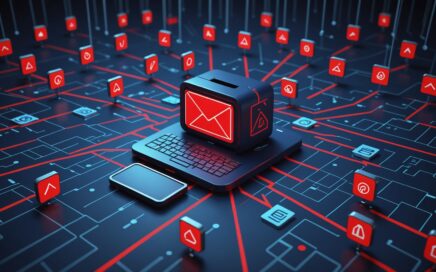 Critical FortiMail vulnerability warning showing email security gateway under cyber attack