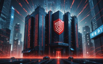 AI-powered cyberattacks targeting financial infrastructure with digital banking symbols and threat indicators