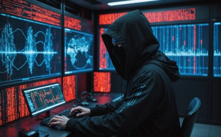 Digital illustration representing the ARTEX AI cyberattack showing AI-driven security breach concept