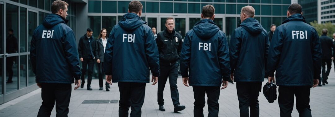 FBI arrest ransomware negotiation firm concept showing federal agents and cybersecurity investigation