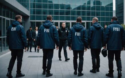 FBI arrest ransomware negotiation firm concept showing federal agents and cybersecurity investigation